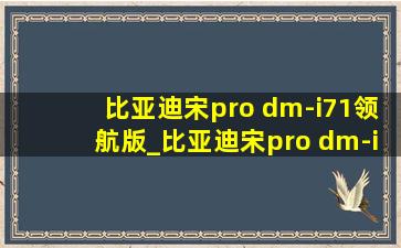 比亚迪宋pro dm-i71领航版_比亚迪宋pro dm-i71领航版评测